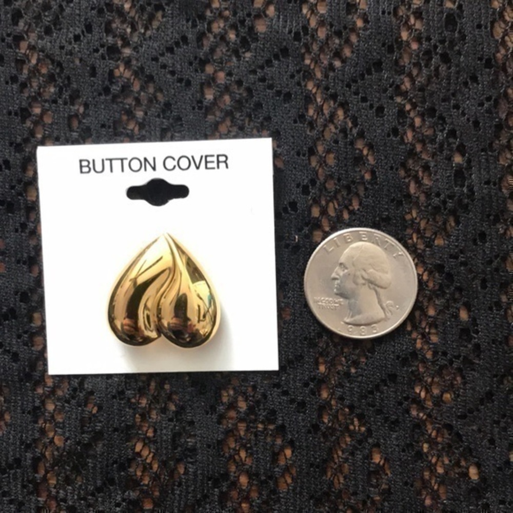 Heart Button cover. New. Gold plated.